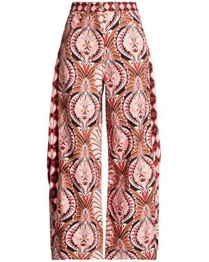 FARM Rio Floral Loose-Fit Trousers - Red