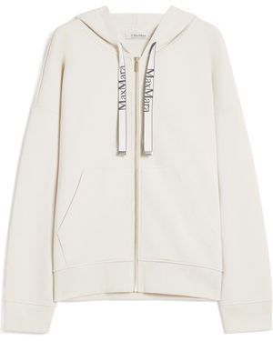 Max Mara 'S Jour Zip-Up Drawstring Hoodie - White