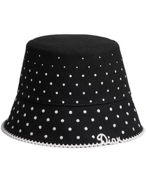 Dior Polka Teddy-D Small Brim Bucket Hat - Black