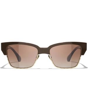 CHANEL Full-Rim Sunglasses - White