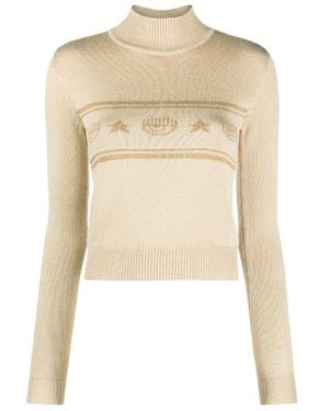 Chiara Ferragni Eye Star-Jacquard Jumper - Natural