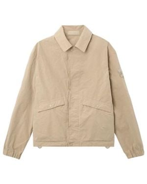 Stone Island Coach Jacket With Anti-Drop Finish - Natural