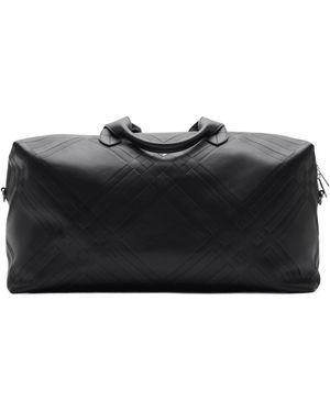 Burberry Check Embossed Zipped Hodall - Black