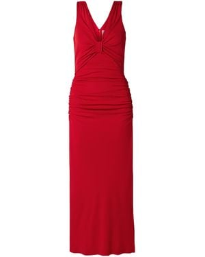 Carolina Herrera Pleated Knit Dress - Red
