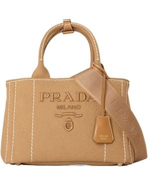 Prada Small Plain Canvas Bag - Natural