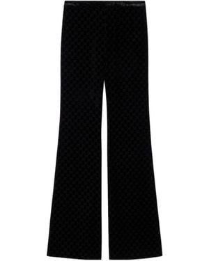 Gucci Gg Stretch Devoré Velvet Pants - Black
