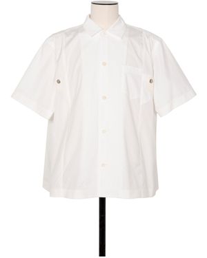 Sacai Short Sleeved Panelled Shirt - White