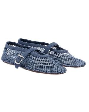 Alaïa Embellished Fishnet Mary Jane Flats - Blue