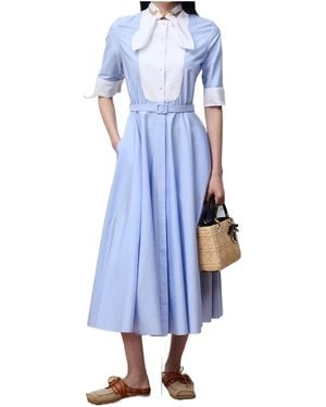 Dior Mid-Length Plastron Shirtdress - Blue