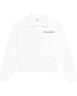 Sporty & Rich Long-Sleeved Polo Shirt - White
