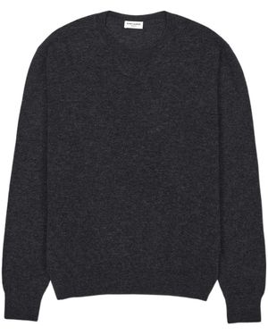Saint Laurent Crewneck Long-Sleeved Jumper - Blue