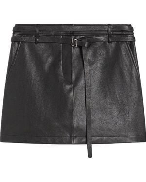 ミニスカート Sportmax Black Mini Skirt In Wool Wool Belted mini skirt, black | Sportmax