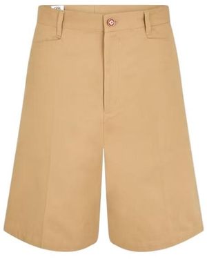 CASABLANCA Belt Loop Shorts - Natural