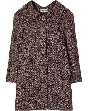 ShuShu/Tong Wool Herringbone Long Coat - Brown