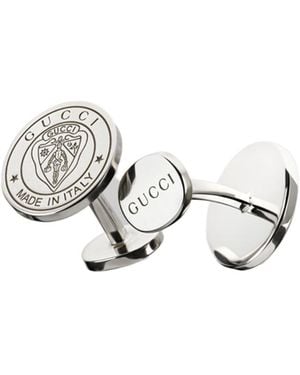 Gucci Crest Cufflinks - White