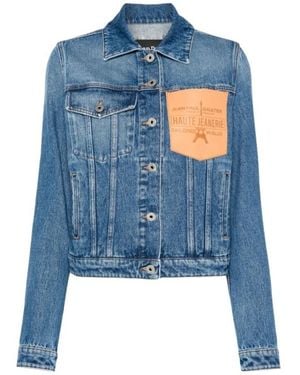 Jean Paul Gaultier Embossed Logo Jacket - Blue