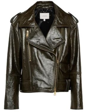 Dorothee Schumacher Lapel Long-Sleeved Leather Jacket - Black