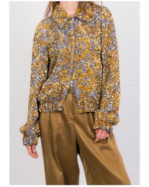 Dries Van Noten Long Sleeve Jacket - Metallic