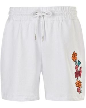 EA7 Logo Drawstring Sports Shorts - White