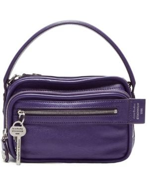 Acne Studios Camero Kit Zip Leather Crossbody Bag - Purple
