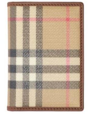 Burberry Check Passport Holder - Natural