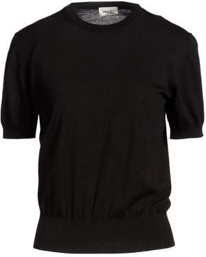 Saint Laurent Solid Wool Knit Sweater - Black