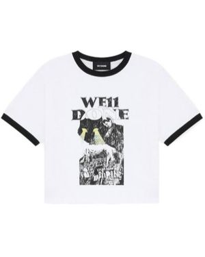 we11done Graphic-Print Cotton T-Shirt - White