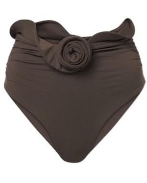 Magda Butrym Floral-Appliqué Bikini Bottoms - Brown