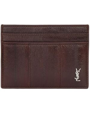 Saint Laurent Logo Card Holder - Brown