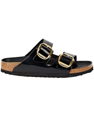 Birkenstock Arizona Patent Leather Sliders - Black