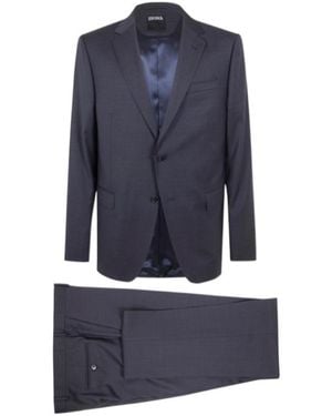 ZEGNA Single-Breasted Suit Set - Blue