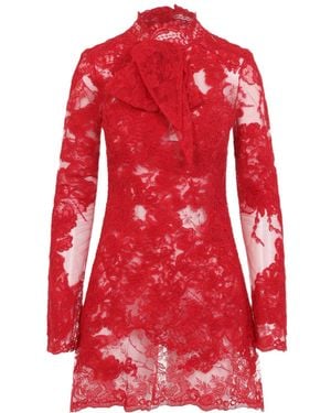 Ermanno Scervino Lace Mini Dress - Red