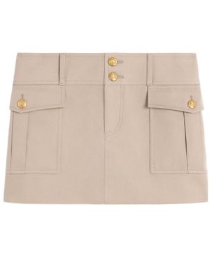 Celine Military Trapeze Skirt - Natural