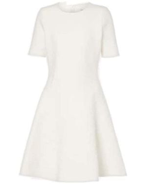 Oscar de la Renta Bridal Floral Jacquard Minidress - White