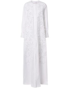 Carolina Herrera Embroidered Cotton-Blend Gown - White