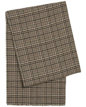 Brunello Cucinelli Houndstooth Cashmere Scarf - Gray