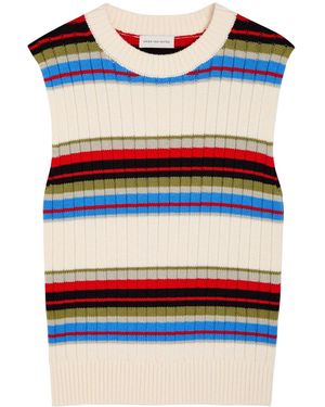 Dries Van Noten Striped Crew-Neck Knit Vest - Red