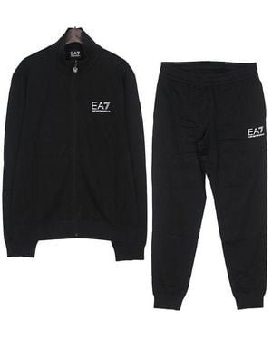 EA7 Vertical Collar Logo Two-Piece Suit - Black