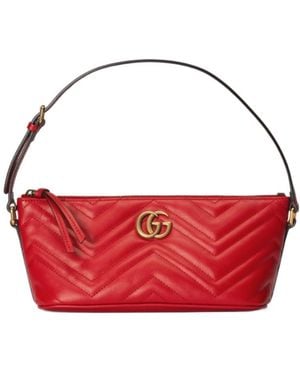 Gucci Gg Marmont 2.0 Padded Shoulder Bag - Red