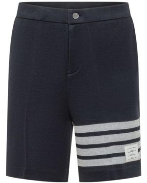 Thom Browne Striped Buttoned Shorts - Blue