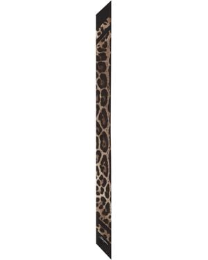 Dolce & Gabbana Leopard Printed Scarf - White