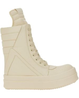 Rick Owens Megageobasket Lace-Up Boots - Natural