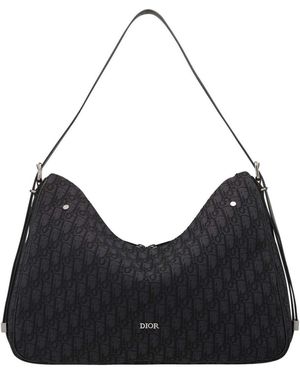Dior Large Slider Zipped Hobo Bag - Black