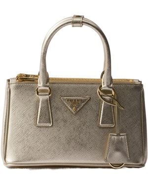Prada Galleria Patent Saffiano Leather Mini-Bag - Natural