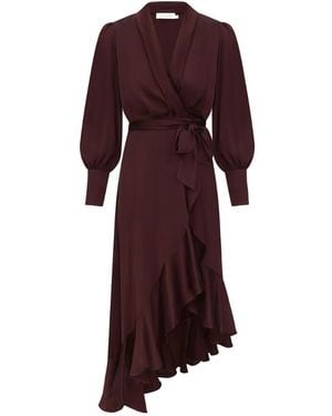Zimmermann Wrap Midi Dress - Red