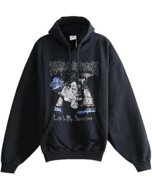 Vetements Graphic Oversized Hoodie - Blue
