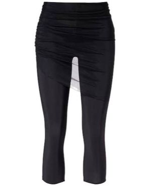 Nensi Dojaka Cropped Tulle-Trimmed Leggings - Black