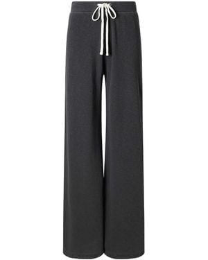 James Perse Cotton Wide-Leg Track Pants - Black