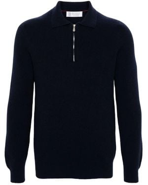 Brunello Cucinelli Cashmere Polo Shirt - Blue