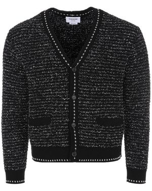 Thom Browne V-Neck Tweed Cardigan - Black